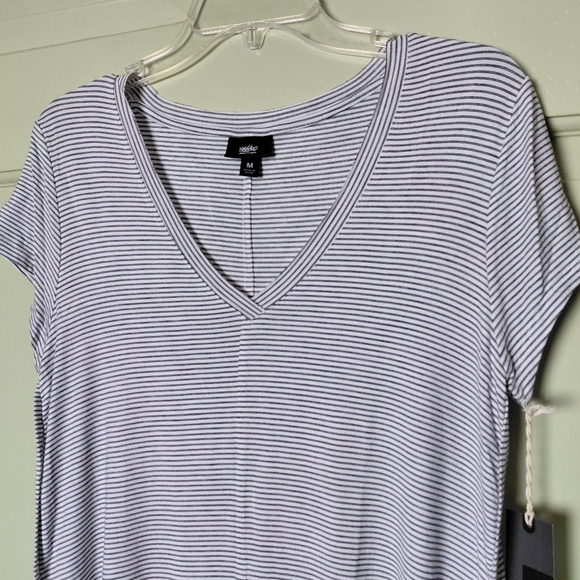 Missimo Black & White Striped Short Sleve Shirt Size M- NWT - Picture 5 of 6